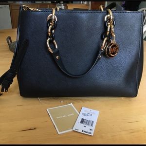 Black MK Cynthia Satchel, Medium